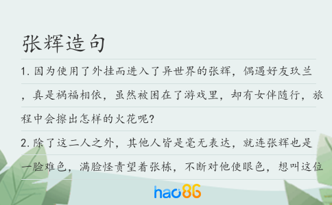 张辉造句