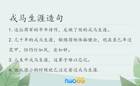 戎马生涯造句