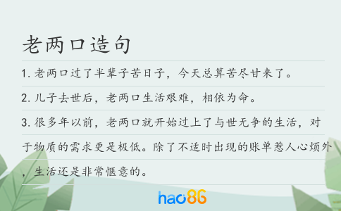 老两口造句