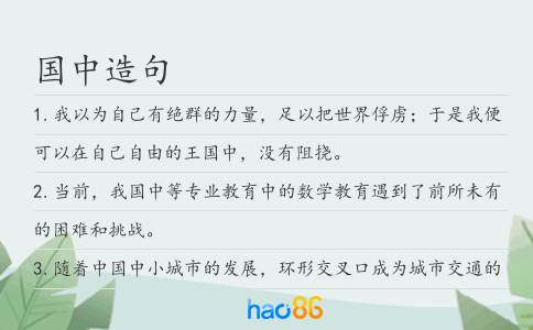 国中造句