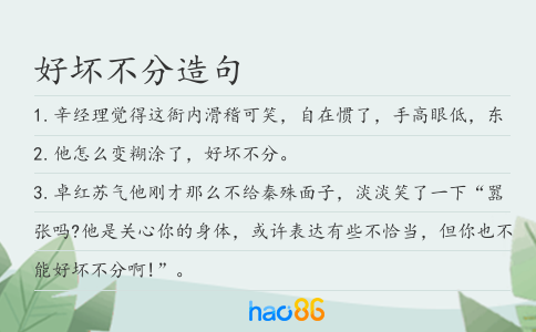 好坏不分造句