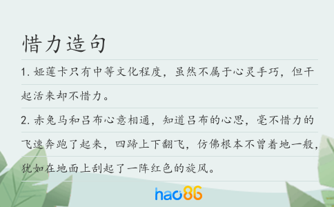 惜力造句