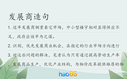 发展商造句