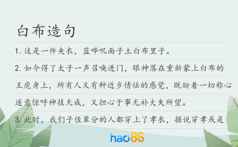白布造句