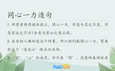 同心一力造句