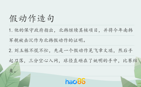假动作造句
