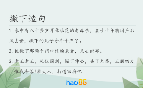 撇下造句