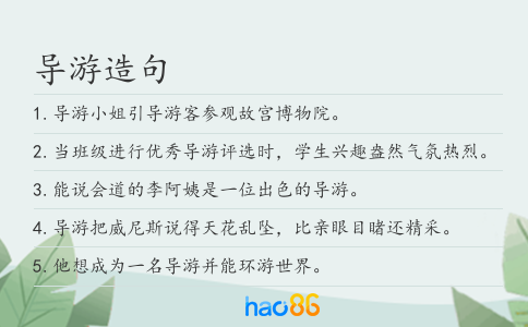 导游造句