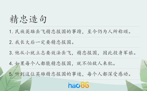 精忠造句