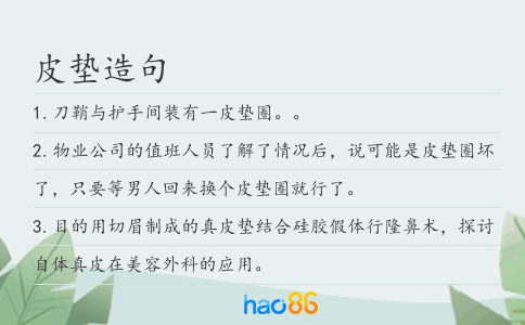 皮垫造句