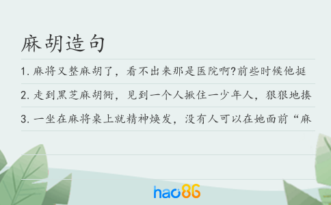 麻胡造句