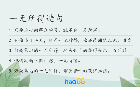 一无所得造句