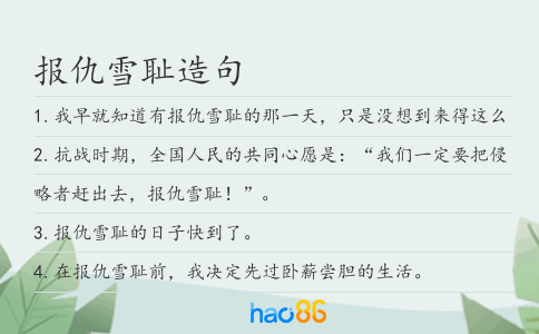 报仇雪耻造句