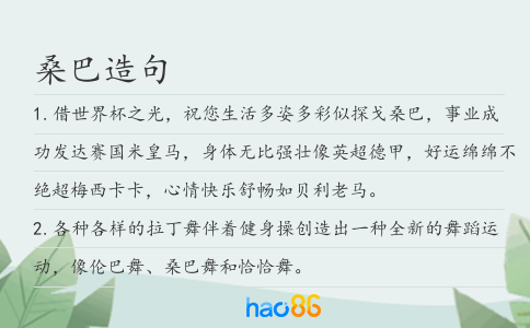 桑巴造句