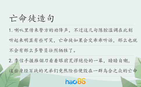 亡命徒造句
