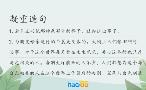 凝重造句