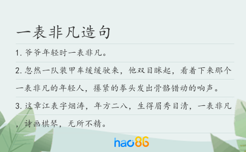 一表非凡造句