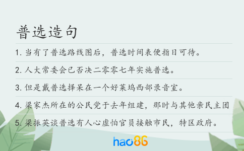 普选造句