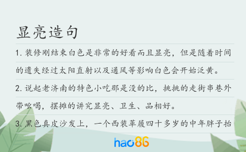 显亮造句