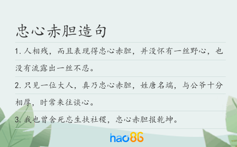 忠心赤胆造句
