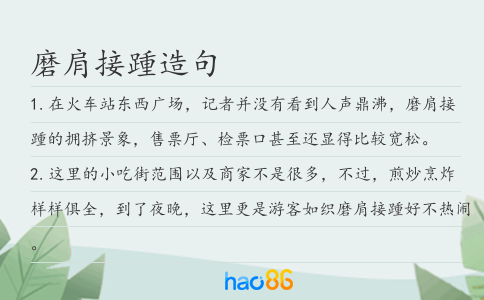 磨肩接踵造句