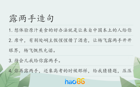 露两手造句