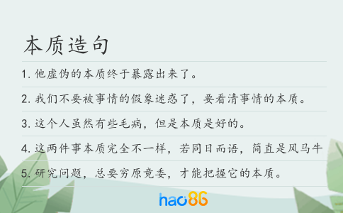 本质造句
