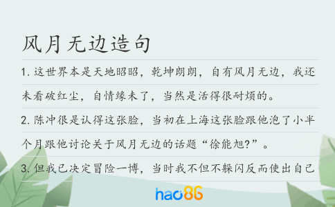 风月无边造句