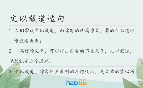 文以载道造句