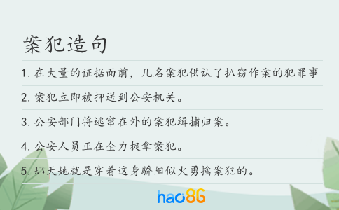 案犯造句