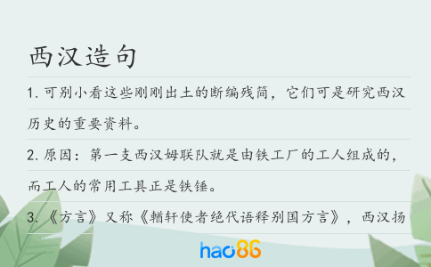 西汉造句