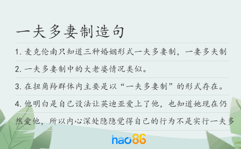 一夫多妻制造句