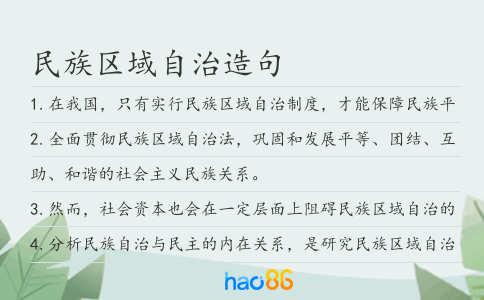 民族区域自治造句