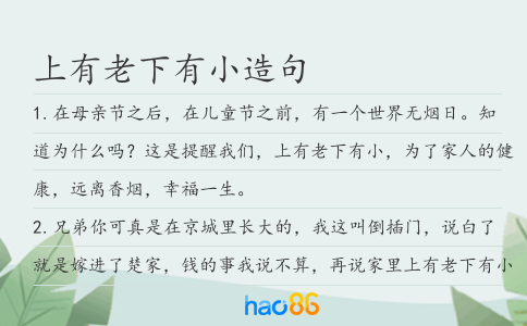 上有老下有小造句