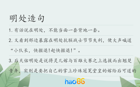 明处造句