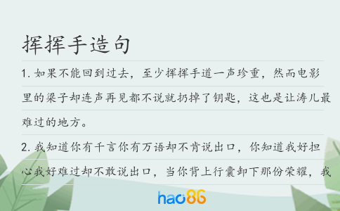 挥挥手造句