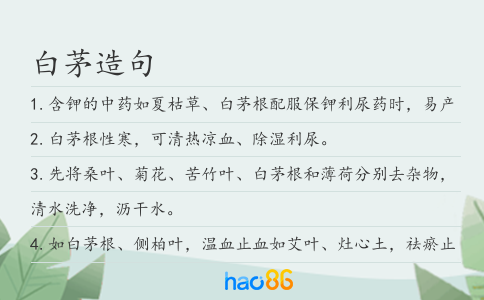 白茅造句