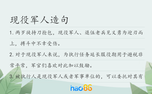 现役军人造句