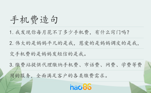 手机费造句