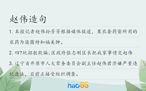 赵伟造句