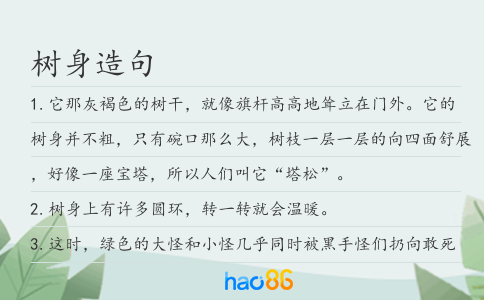 树身造句