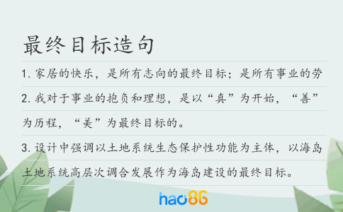 最终目标造句