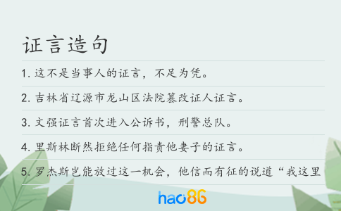 证言造句
