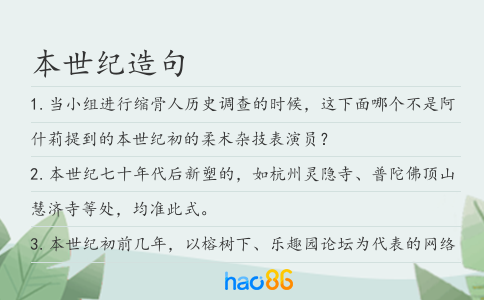 本世纪造句