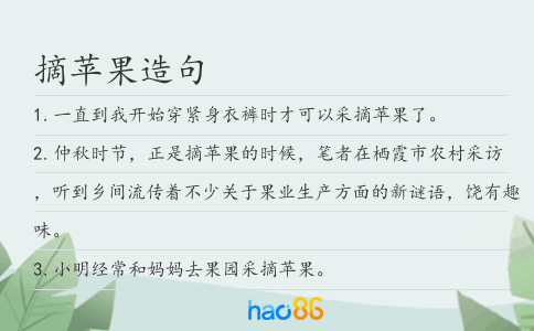 摘苹果造句