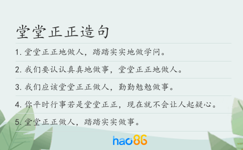 堂堂正正造句