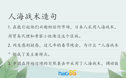 人海战术造句