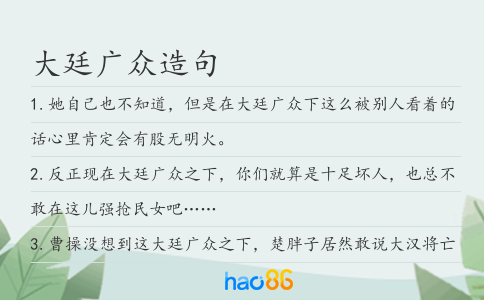 大廷广众造句
