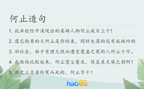 何止造句
