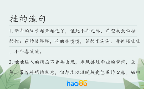 挂的造句